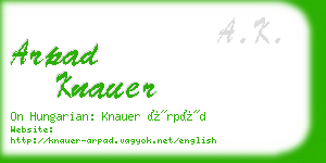 arpad knauer business card